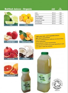 Organic 100% Pure Fruit & Vegetable Bottled Juices